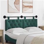 vidaXL Hangend hoofdbord Donkergroen Stof