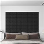 vidaXL Wandhoofdbord 12 pcs Zwart 30 x 15 cm Nep Leer