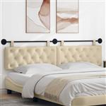 vidaXL Hangend hoofdbord Crèmekleurig Stof