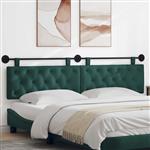 vidaXL Hangend hoofdbord Donkergroen Stof