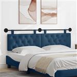 vidaXL Hangend hoofdbord Blauw Stof