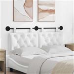 vidaXL Hangend hoofdbord Wit Stof