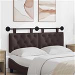 vidaXL Hangend hoofdbord Donkerbruin Stof