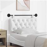 vidaXL Hangend hoofdbord Wit Stof