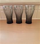 3 Vintage Zwarte Coca Cola Glazen Limited Ed 2014
