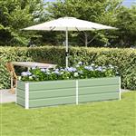 vidaXL Plantenbak Pastelgroen 195 x 50 x 45 cm Gegalvaniseerd staal