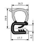 Klemprofiel met Sponsrubber Zijkant 2-5mm 50mtr