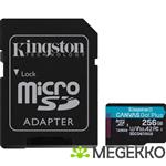 Kingston Technology 256GB microSDXC Canvas Go! Plus Gen4 200MB/s A2 U3 V30 kaart + adapter