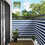 vidaXL Balkon Scherm Blauw en Wit 110 x 400 cm Oxford Stof