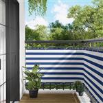 vidaXL Balkon Scherm Blauw en Wit 100 x 400 cm Oxford Stof