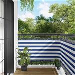 vidaXL Balkon Scherm Blauw en Wit 75 x 200 cm PU gecoat oxford alu