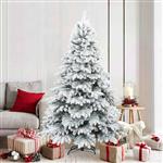 vidaXL Kunst Kerstboom met Geveerde Takken, Sneeuw Bedekt Wit 180 cm