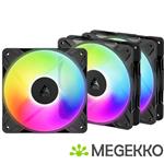 ARCTIC P12 Pro Reverse A-RGB Black 3 Pack