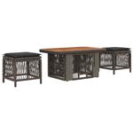vidaXL Tuin eettafelset 3 pcs Grijs en Donkergrijs poly rattan