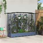 vidaXL Verhoogd Bed met Trellis en Dak Grijs 203,5 x 40 x 123 cm PP