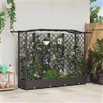 vidaXL Verhoogd Bed met Trellis en Dak Bruin 203,5 x 40 x 123 cm PP