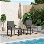 vidaXL Buitenmeubelset 3 pcs Grijs en Donkergrijs poly rattan
