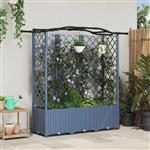 vidaXL Verhoogd Bed met Trellis en Dak Grijs 163 x 40 x 138 cm PP