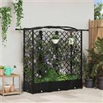 vidaXL Verhoogd Bed met Trellis en Dak Zwart 163 x 40 x 123 cm PP