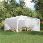 vidaXL Party Tent Zijwand 2 pcs Wit 400 x 195 cm PE en staal