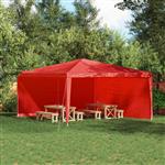 vidaXL Party Tent Zijwand 2 pcs Rood 400 x 195 cm PE en staal