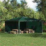 vidaXL Party Tent Zijwand 2 pcs Groen 400 x 195 cm PE en staal