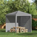 vidaXL Party Tent Zijwand 2 pcs Lichtgrijs 200 x 195 cm PE en staal
