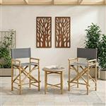 vidaXL Vouwbare Regisseursstoel 2 pcs Naturel 58 x 48 x 115 cm Bamboe