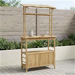 vidaXL Buiten Bartafel met opslag Naturel 110 x 50 x 210 cm Bamboe