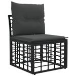 vidaXL Modulaire Outdoor Armloze Sofa Eenheid Zwart 62 x 55 x 70 cm