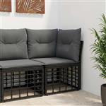 vidaXL Modulaire Outdoor Hoek Sofa Eenheid Zwart 62 x 62 x 70 cm