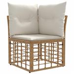 vidaXL Modulaire Outdoor Hoek Sofa Eenheid Naturel 62 x 62 x 70 cm