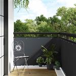 vidaXL Balkonscherm met oogjes Antracietkleurig polyrattan