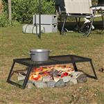 vidaXL Opvouwbare Camping Grill Zwart 58 x 31 x 2 cm Legeringen Staal