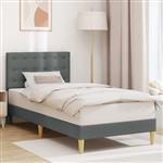 vidaXL Bedframe met hoofdeinde Donkergrijs 90 x 200 cm Stof