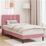 vidaXL Bedframe met hoofdeinde Roze 90 x 190 cm Fluweel