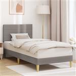 vidaXL Bedframe met hoofdeinde Taupe 90 x 200 cm Stof