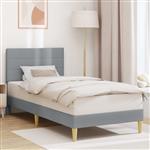 vidaXL Bedframe met hoofdeinde Lichtgrijs 90 x 200 cm Stof