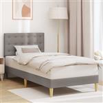 vidaXL Bedframe met hoofdeinde Taupe 90 x 190 cm Stof
