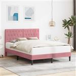 vidaXL Bedframe met hoofdeinde Roze 160 x 200 cm Fluweel
