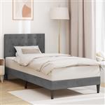 vidaXL Bedframe met hoofdeinde Donkergrijs 90 x 200 cm Fluweel