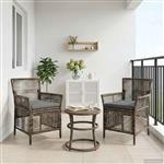 vidaXL Buitenstoel met kussen 2 pcs Grijs en Donkergrijs poly rattan