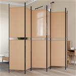 vidaXL 6-Panelen Kamerscherm Beige 300 x 200 cm Stof
