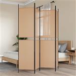 vidaXL 4-panelen kamerscherm Beige 200 x 200 cm Stof