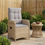 vidaXL Verstelbare tuinstoel Beige en Licht Grijs 57 x 63 x 94 cm