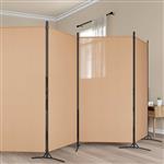 vidaXL 6-Panelen Kamerscherm Beige 520 x 180 cm Stof