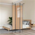 vidaXL 3-Panel Room Divider Beige 120 x 220 cm Stof