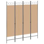 vidaXL 4-panelen roomdivider Beige 160 x 180 cm Stof