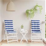 vidaXL Buiten Kussen 2 pcs Blauw en Wit 120 x 50 x 7 cm Stof