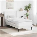 vidaXL Bedframe met LED-stripverlichting Wit 100 x 200 cm Kunstleer